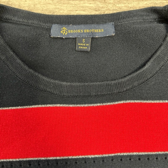 Brooks Brothers Red white Blue Striped Crewneck 3/4 sleeve Sweater - Picture 4 of 7